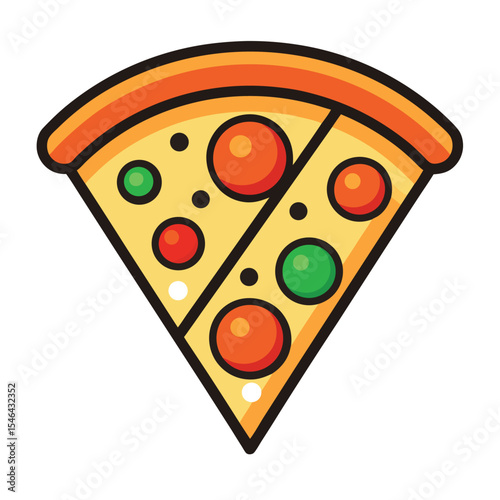 Vector illustration of a thin crust new york style pizza isolated on white background