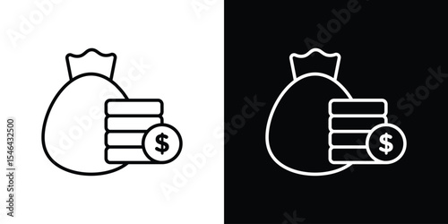 Income icon in black. flat graphic vector icon