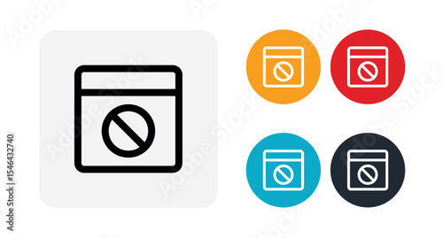 Web block icon in flat style