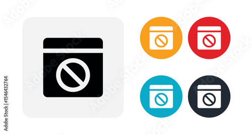 Web block icon in flat style