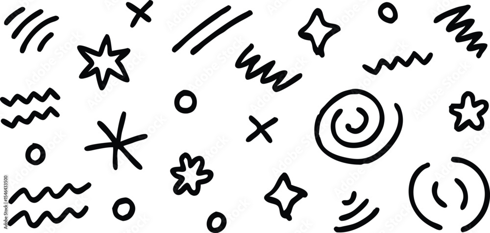 Naklejka premium Abstract hand drawn doodle elements on white