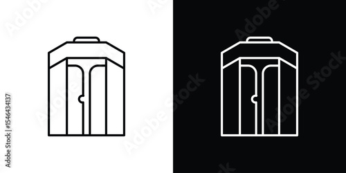 Infrared heat cabin icon in black. flat graphic vector icon