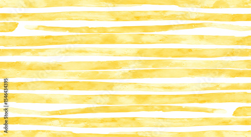 Watercolor Yellow Stripes Pattern - Abstract Background with Horizontal Lines