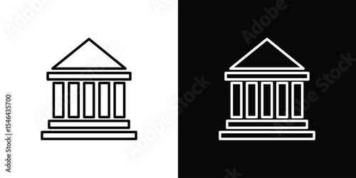 Institute icon in black. flat graphic vector icon