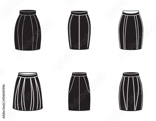 pencil skirt sketch icon silhouette vector illustration