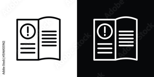 Instruction icon in black. flat graphic vector icon