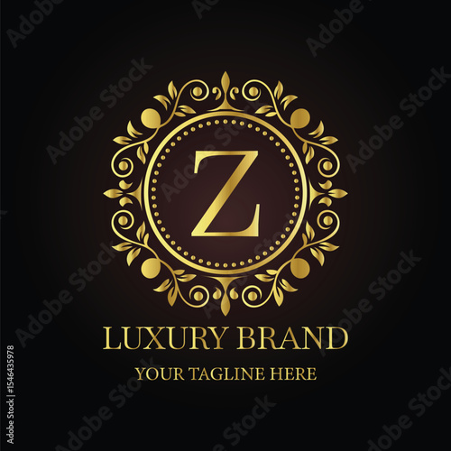 Golden anniversary vector badge with ribbon: a vintage quality award seal, ideal for business guarantee or certificate illustration logo Z