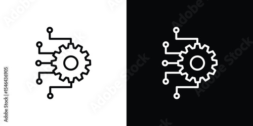 Integration icon in black. flat graphic vector icon