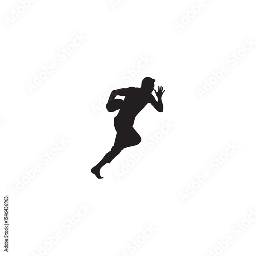 Athlete sprinting silhouette running vector illustration for sport and fitness concepts