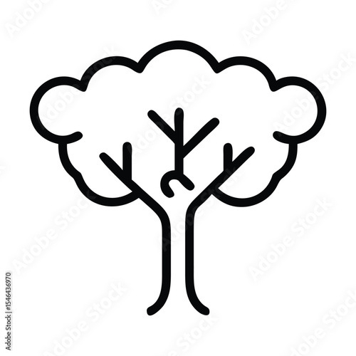Tree icon set simple oak forest tree vector symbol in black 