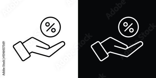 Interest icon in black. flat graphic vector icon