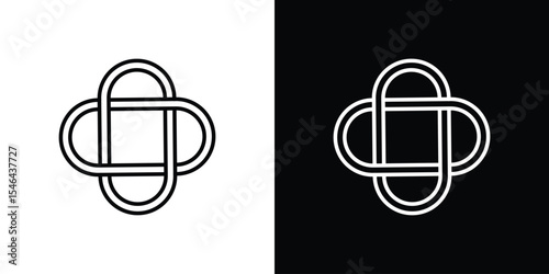 Interlocking icon in black. flat graphic vector icon