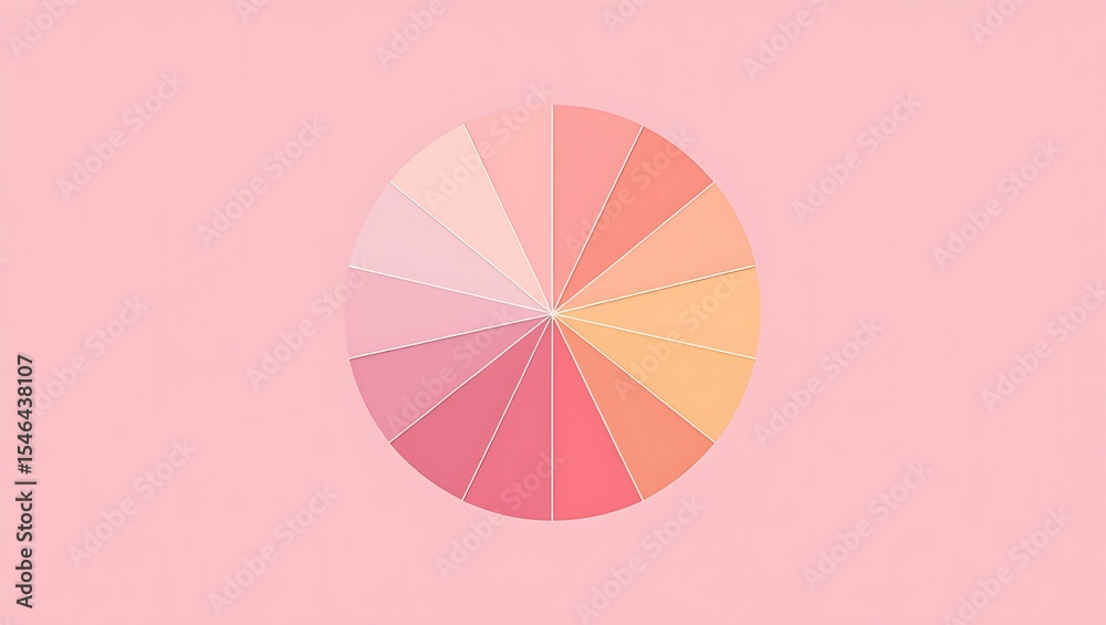 Obraz premium Pastel Pink and Peach Color Wheel Gradient Circle color palette