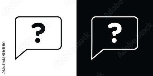 Interrogation icon in black. flat graphic vector icon