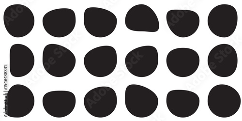 Blob shapes  black collection vector design elements isolated. Random blob circles icon set. Isolated on a white background.  