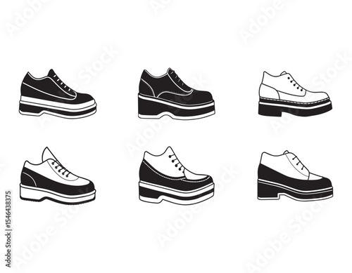 platform shoes icon line art vector illustration