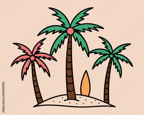 vector hand drawn palms illustration hippie boho
