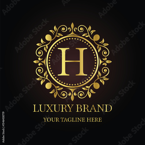 Golden anniversary vector badge with ribbon: a vintage quality award seal, ideal for business guarantee or certificate illustration logo H