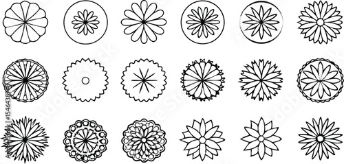 Collection of decorative flower and floral designs