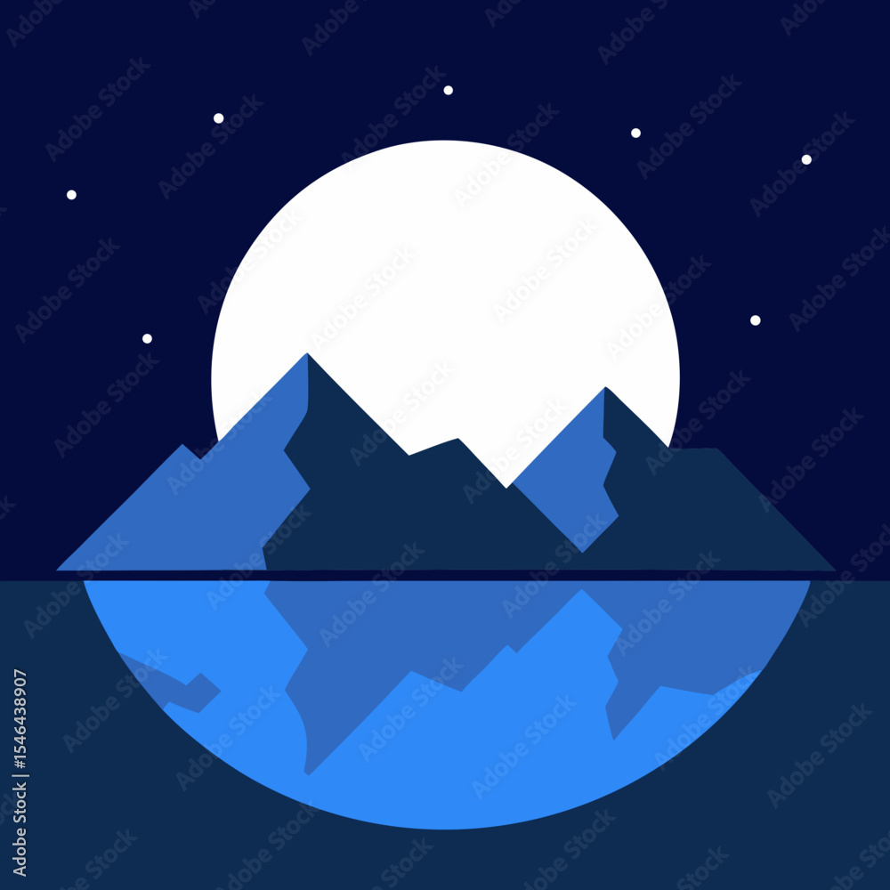 Fototapeta premium vector illustration of a night landscape