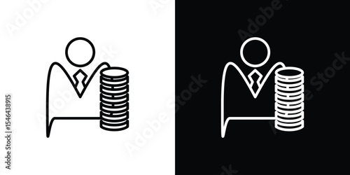 Investor icon in black. flat graphic vector icon