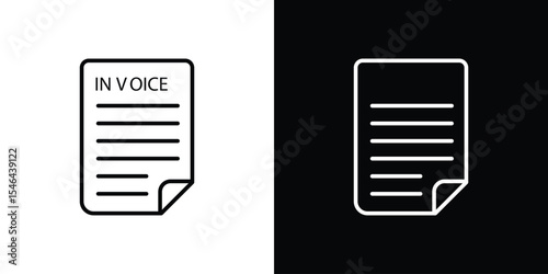 Invoice icon in black. flat graphic vector icon