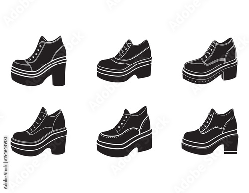 platform shoes icon silhouette vector illustration