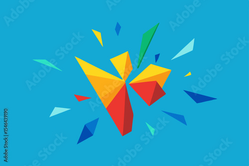 colorful origami bird