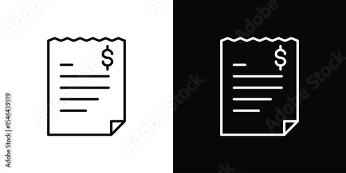 Invoice icon in black. flat graphic vector icon