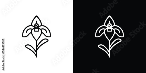 Iris icon in black. flat graphic vector icon