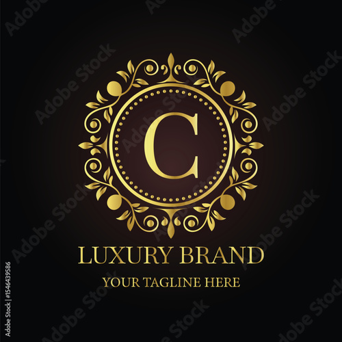 Golden anniversary vector badge with ribbon: a vintage quality award seal, ideal for business guarantee or certificate illustration logo C