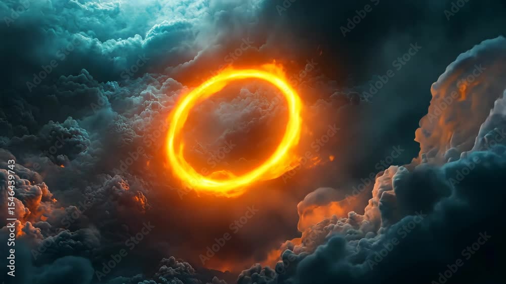 Cosmic Eclipse Igniting the Sky in Flames