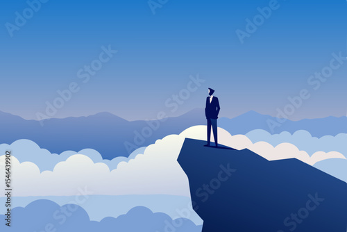 man on the top of mountain