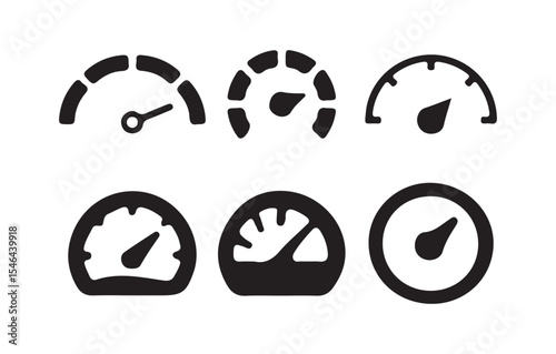 Speedometer and Dashboard Gauge Icons Set. Vector Car Meters. Victor illustration