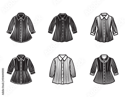 pleated shirt sketch icon silhouette vector illustration