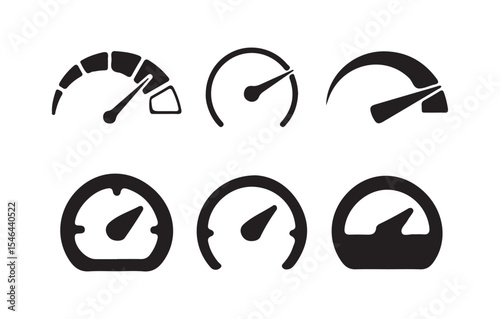 Speedometer and Dashboard Gauge Icons Set. Vector Car Meters. Victor illustration