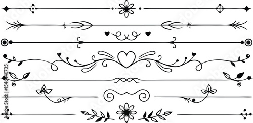 Decorative line dividers and borders for design