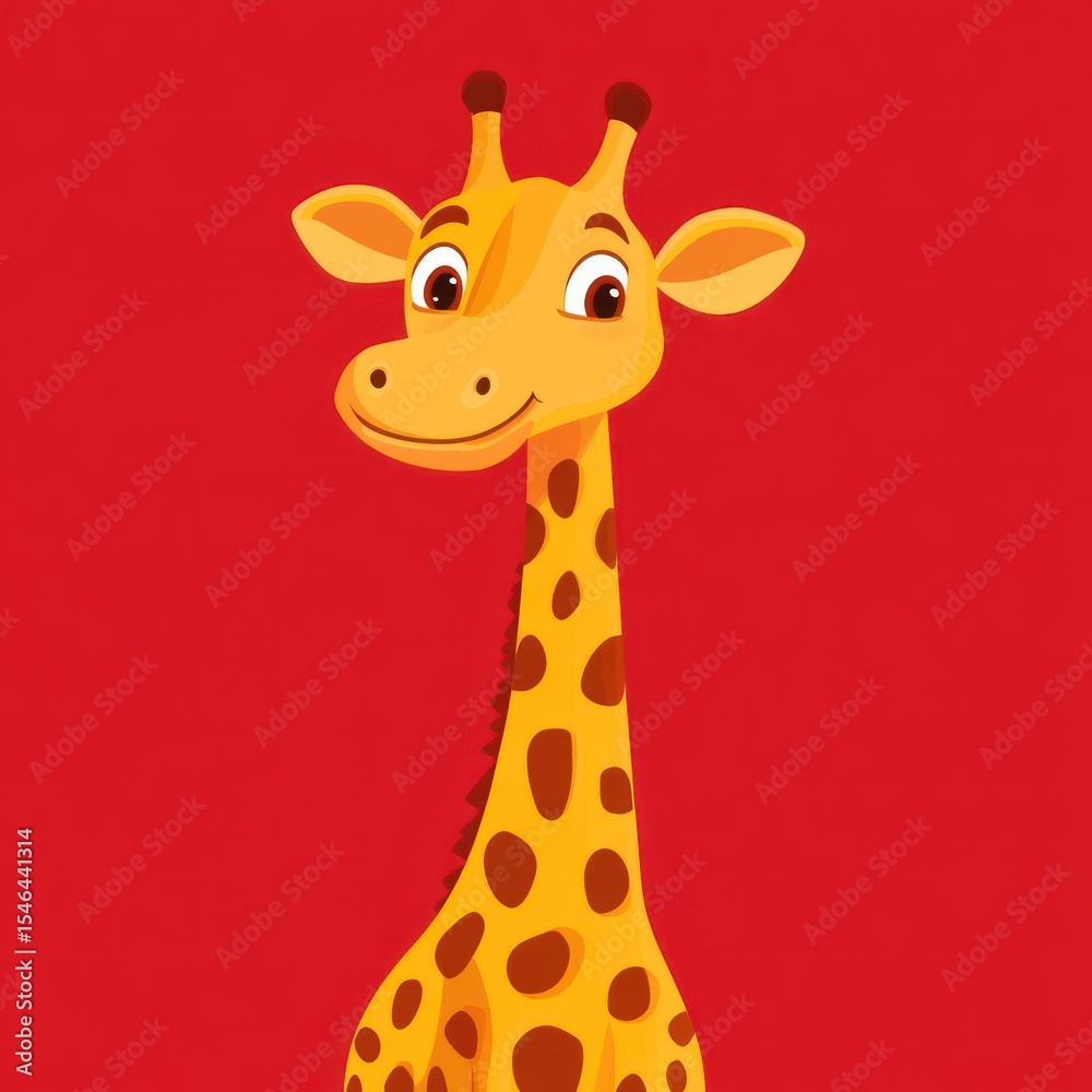 Obraz premium Cartoon giraffe portrait