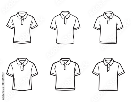polo shirt sketch icon line art vector illustration