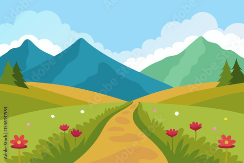 summer landscape with mountains