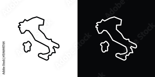 Italy flag icon in black. flat graphic vector icon