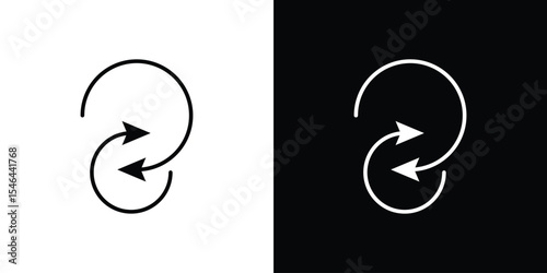 Iteration icon in black. flat graphic vector icon