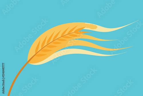 feather on a green background