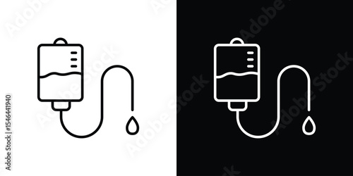 IV drip icon in black. flat graphic vector icon