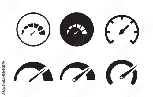 Speedometer and Dashboard Gauge Icons Set. Vector Car Meters. Victor illustration