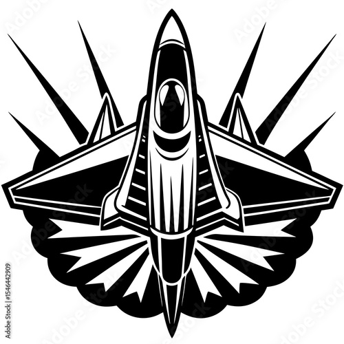 Jet airplane takes flight with speed isolated on white background