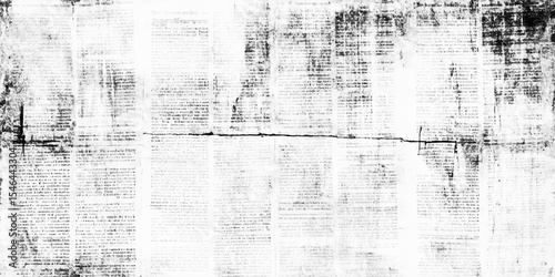 Old white newspaper paper grunge vintage background. Vector black and white vintage grunge newspaper collage background with newspaper seamless pattern with black and white.