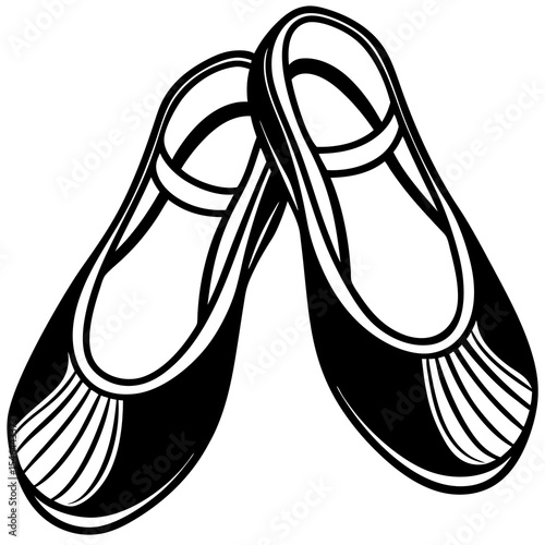 Pair of ballet slippers isolated on white background