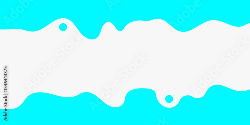 Modern poster fresh milk with splashes on a light blue background. Vector illustration in flat minimalistic style