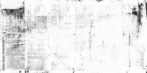 Old white newspaper paper grunge vintage background. Vector black and white vintage grunge newspaper collage background with newspaper seamless pattern with black and white.